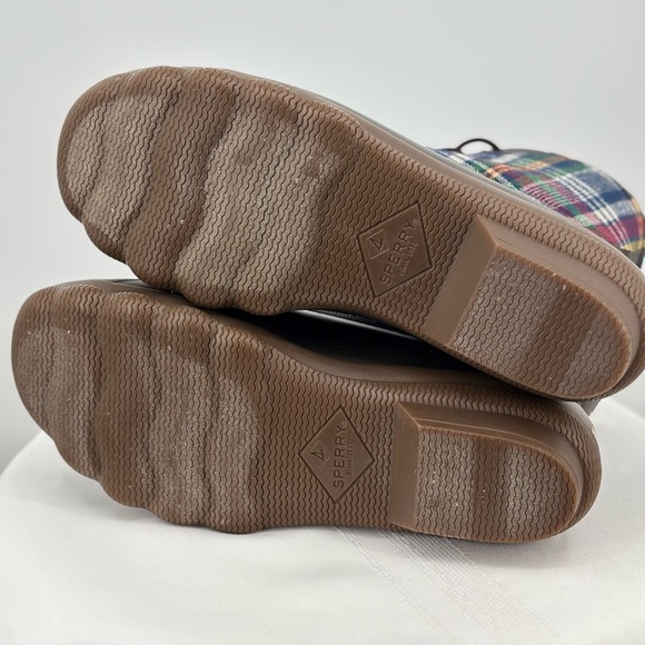 Sperry Duck Boots, Syren Gulf Multicolor Plaid, Size 6.5 - Picture 6 of 9